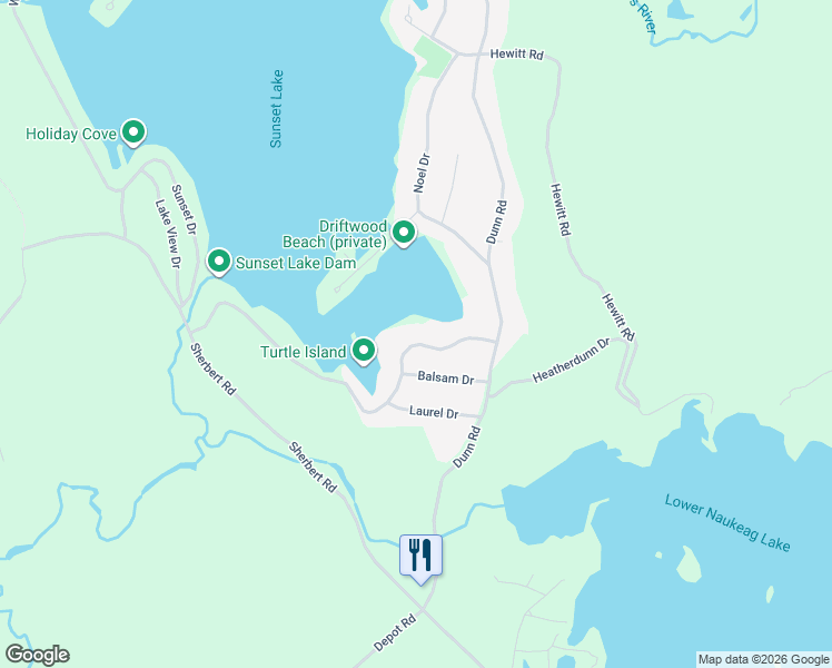 map of restaurants, bars, coffee shops, grocery stores, and more near 18 Winding Cove Rd in Ashburnham