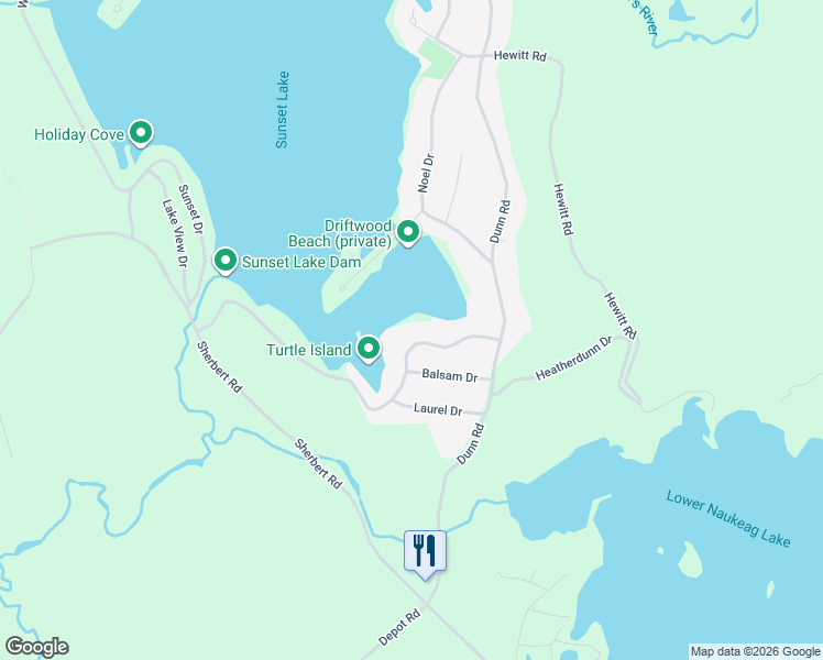 map of restaurants, bars, coffee shops, grocery stores, and more near 18 Winding Cove Road in Ashburnham