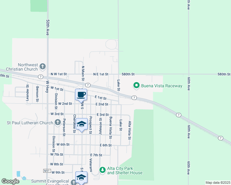 map of restaurants, bars, coffee shops, grocery stores, and more near 121 Lake Street in Alta