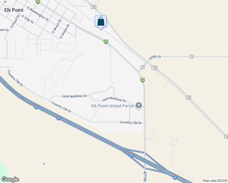 map of restaurants, bars, coffee shops, grocery stores, and more near R Jones Trail in Elk Point