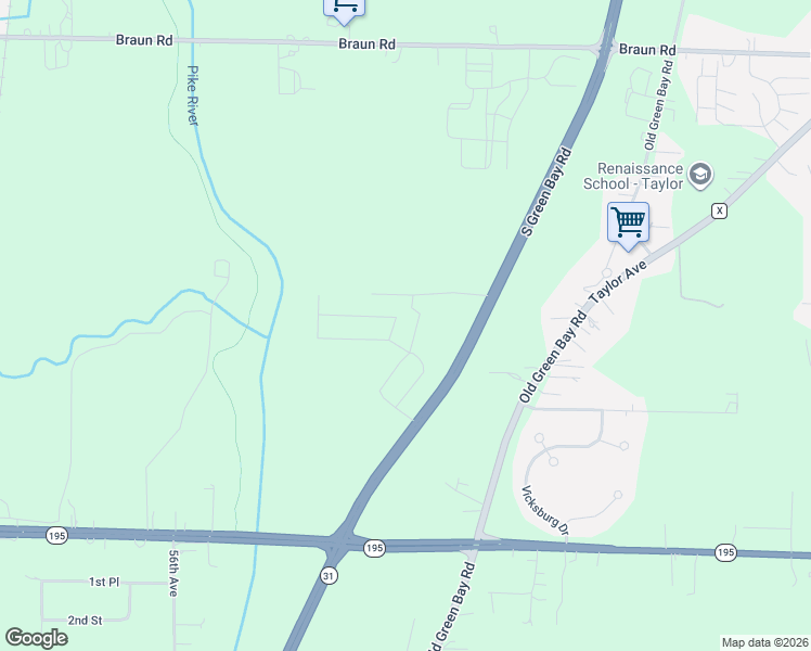 map of restaurants, bars, coffee shops, grocery stores, and more near 5224 Wisconsin 31 in Mount Pleasant
