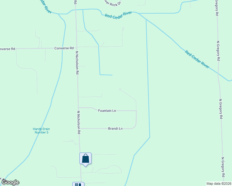 map of restaurants, bars, coffee shops, grocery stores, and more near 9500 Brandi Lane in Fowlerville
