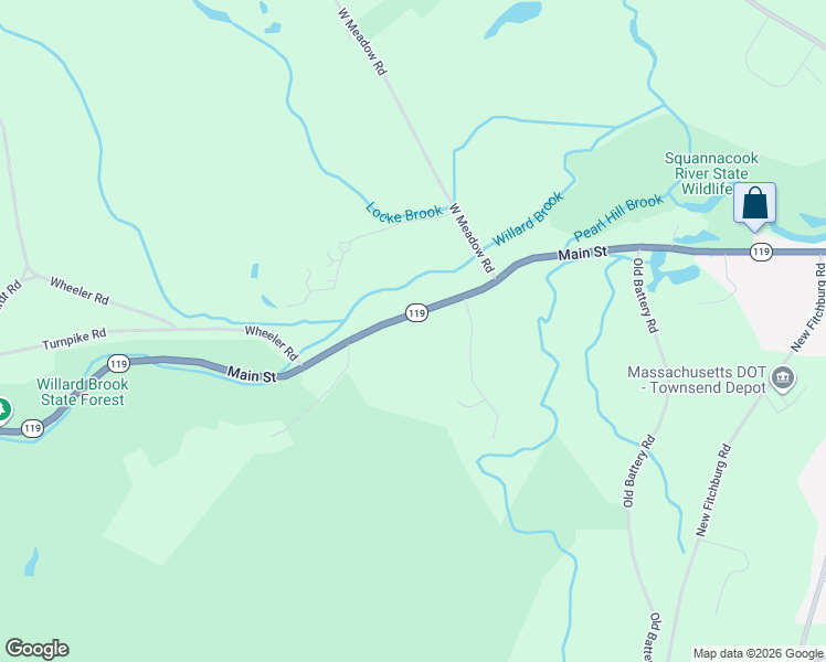 map of restaurants, bars, coffee shops, grocery stores, and more near 538 Main Street in Townsend