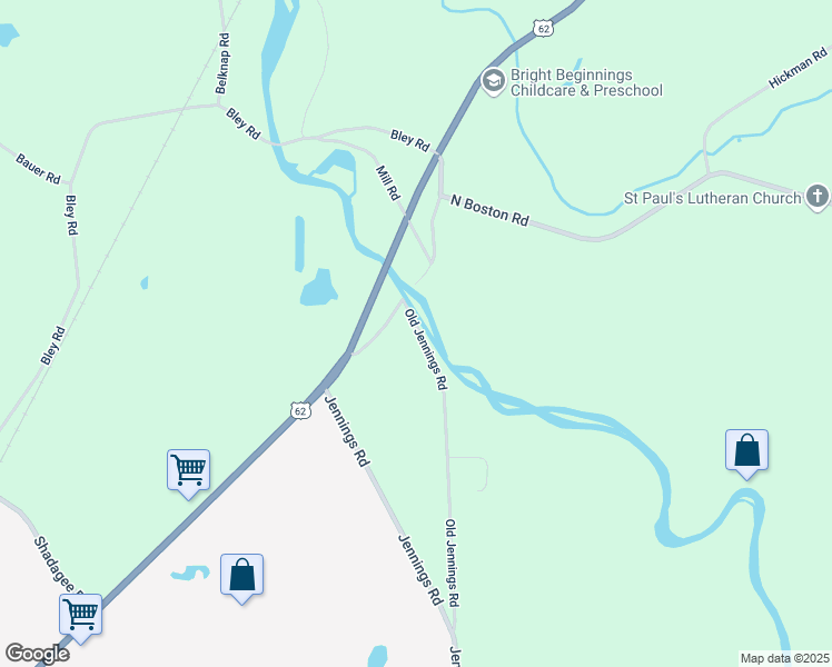 map of restaurants, bars, coffee shops, grocery stores, and more near 7752 Old Jennings Road in Eden
