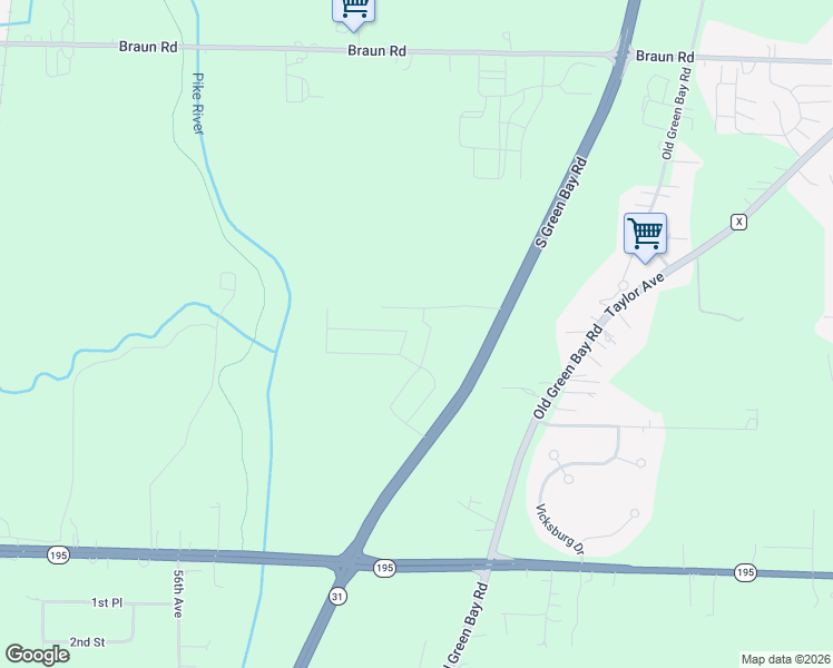 map of restaurants, bars, coffee shops, grocery stores, and more near 5224 Wisconsin 31 in Mount Pleasant