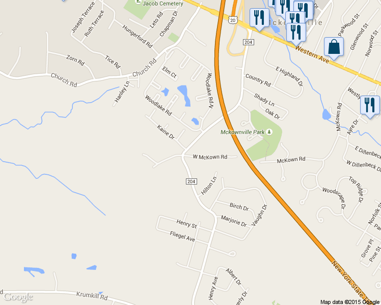 map of restaurants, bars, coffee shops, grocery stores, and more near 148 Schoolhouse Road in Albany