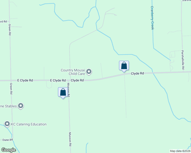 map of restaurants, bars, coffee shops, grocery stores, and more near 7685 Clyde Road in Fenton