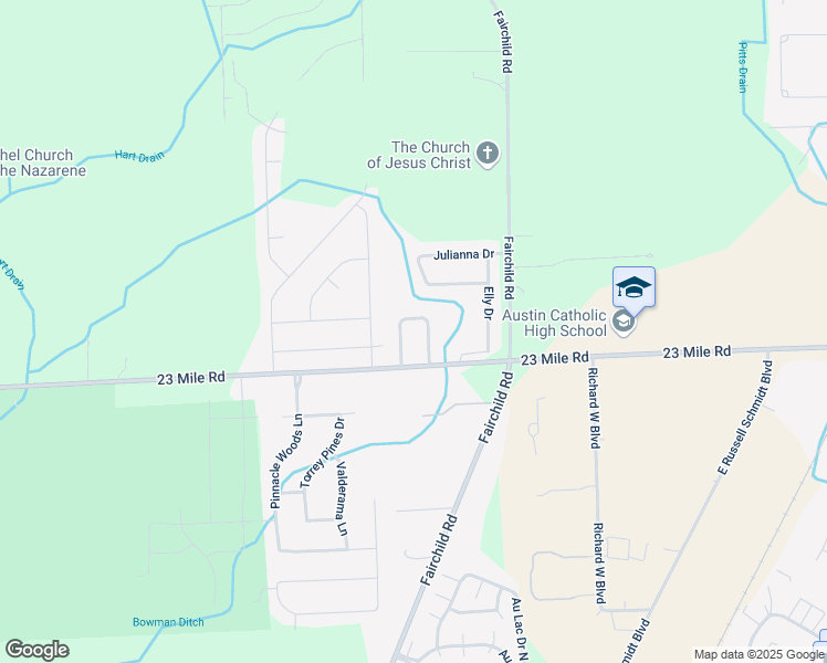map of restaurants, bars, coffee shops, grocery stores, and more near 51130 Dunston Drive in New Baltimore