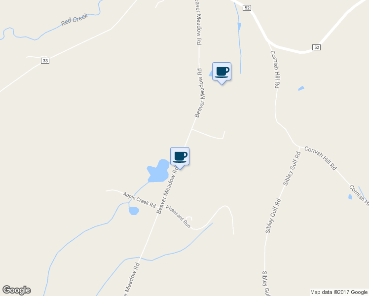 map of restaurants, bars, coffee shops, grocery stores, and more near 634 Beaver Meadow Road in Cooperstown
