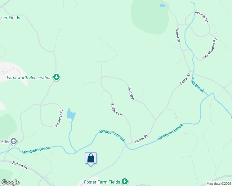 map of restaurants, bars, coffee shops, grocery stores, and more near 176 Vest Way in North Andover
