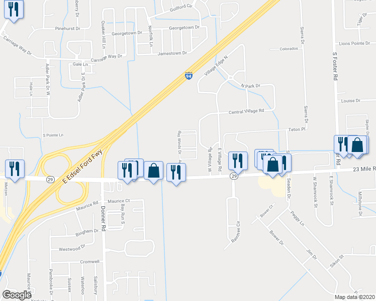 map of restaurants, bars, coffee shops, grocery stores, and more near Beverly Lane in New Baltimore