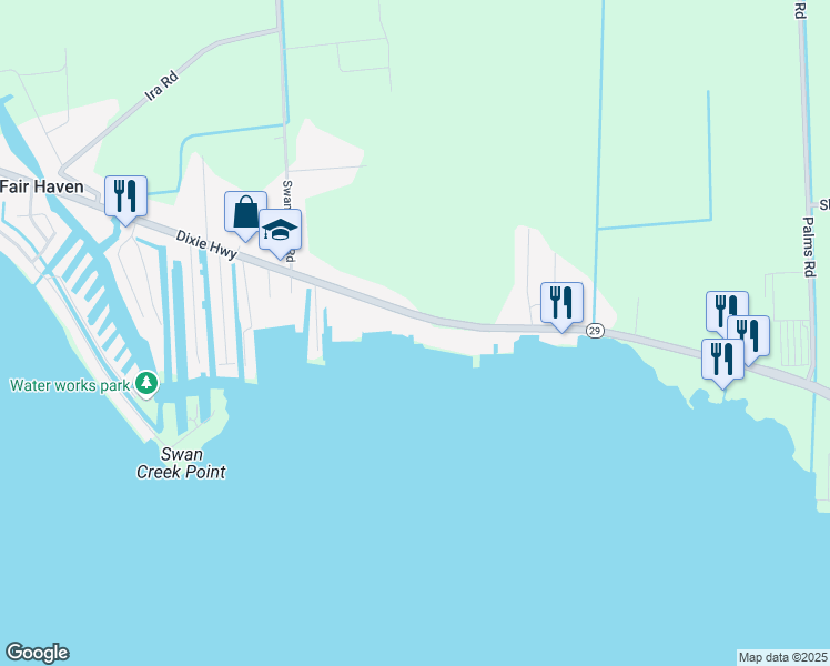 map of restaurants, bars, coffee shops, grocery stores, and more near 8449 Dixie Highway in St. Clair County