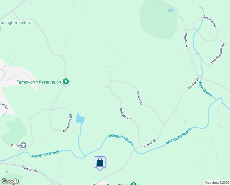 map of restaurants, bars, coffee shops, grocery stores, and more near 197 Bridges Lane in North Andover