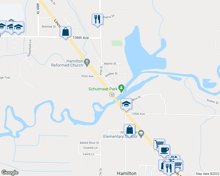map of restaurants, bars, coffee shops, grocery stores, and more near 3527 Lincoln Road in Hamilton