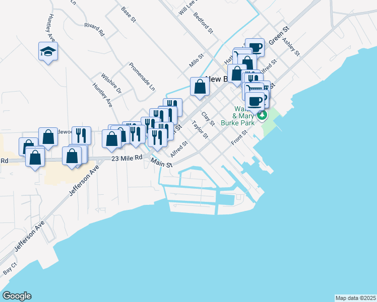 map of restaurants, bars, coffee shops, grocery stores, and more near 35865 Main Street in New Baltimore