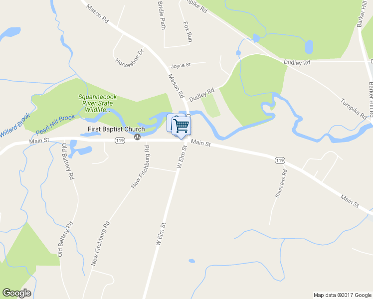 map of restaurants, bars, coffee shops, grocery stores, and more near 4 West Elm Street in Townsend