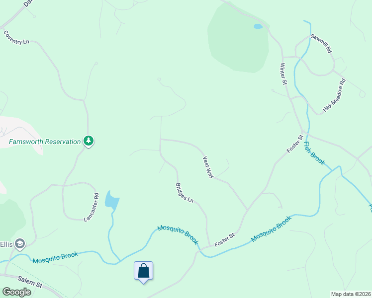 map of restaurants, bars, coffee shops, grocery stores, and more near 176 Vest Way in North Andover