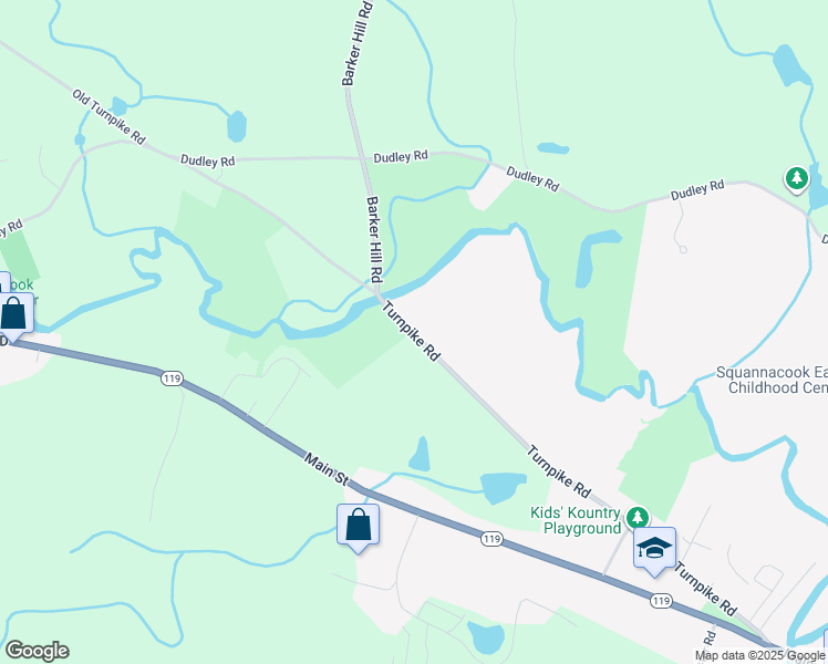map of restaurants, bars, coffee shops, grocery stores, and more near 68 Turnpike Road in Townsend