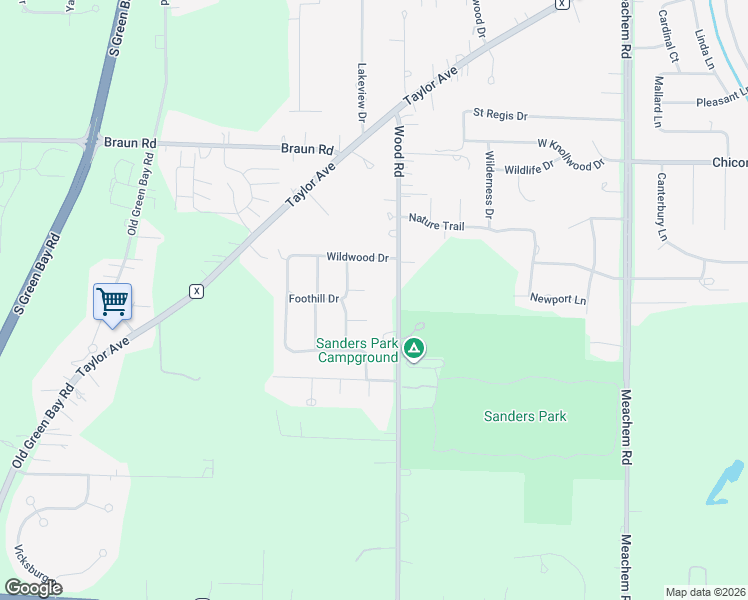 map of restaurants, bars, coffee shops, grocery stores, and more near 4520 Wood Road in Mount Pleasant