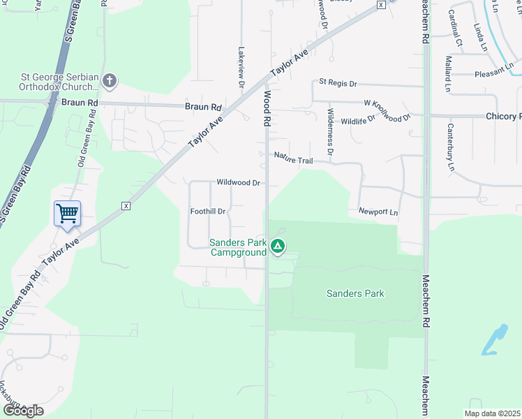 map of restaurants, bars, coffee shops, grocery stores, and more near 4520 Wood Road in Mount Pleasant