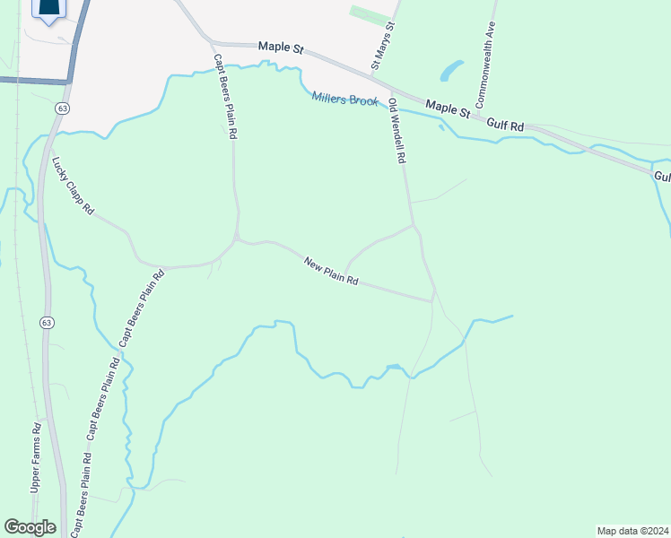 map of restaurants, bars, coffee shops, grocery stores, and more near 54 New Plain Road in Northfield