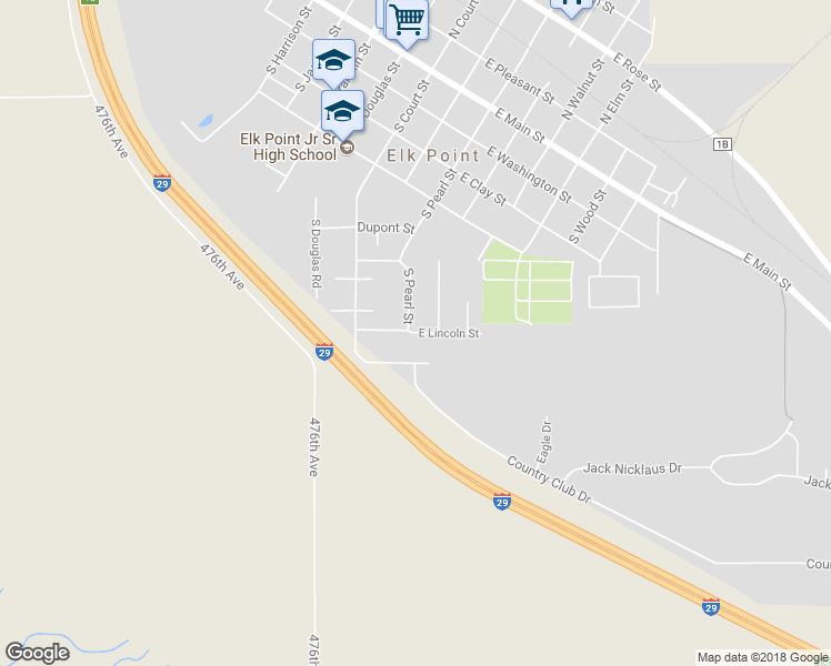 map of restaurants, bars, coffee shops, grocery stores, and more near 301 East Lincoln Street in Elk Point