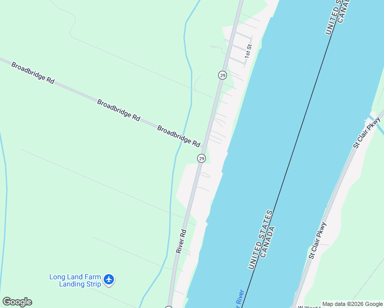 map of restaurants, bars, coffee shops, grocery stores, and more near 7572 River Road in Marine City