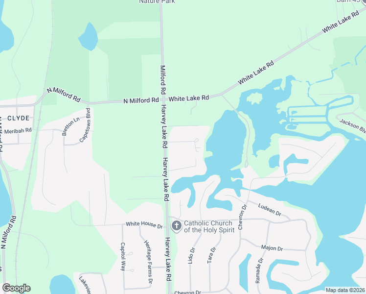 map of restaurants, bars, coffee shops, grocery stores, and more near 1183 Bay Ridge in Highland Charter Township