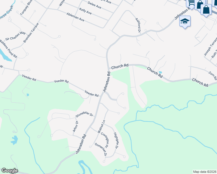 map of restaurants, bars, coffee shops, grocery stores, and more near 6116 Johnston Road in Slingerlands