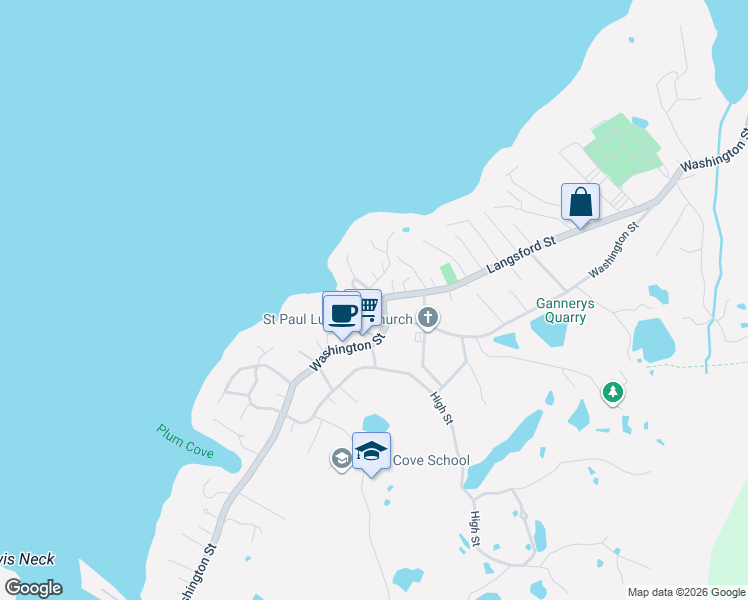 map of restaurants, bars, coffee shops, grocery stores, and more near 12 Andrews Street in Gloucester