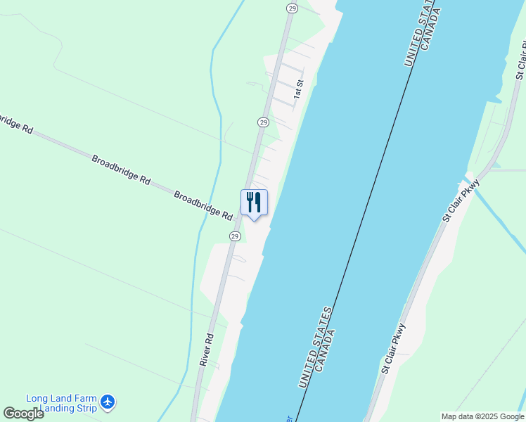 map of restaurants, bars, coffee shops, grocery stores, and more near 375 Broadbridge Court in Marine City