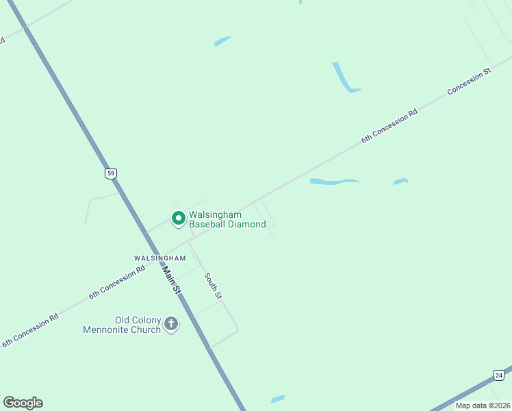 map of restaurants, bars, coffee shops, grocery stores, and more near 52 Concession Street in Walsingham