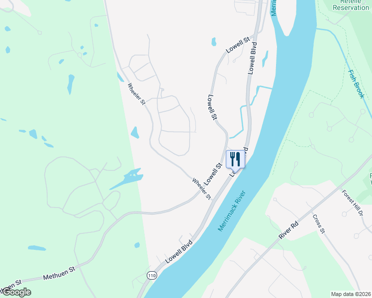 map of restaurants, bars, coffee shops, grocery stores, and more near 43 Sherwood Drive in Methuen