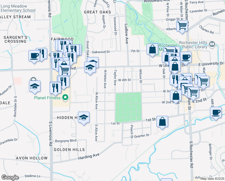 map of restaurants, bars, coffee shops, grocery stores, and more near 912 West 3rd Street in Rochester