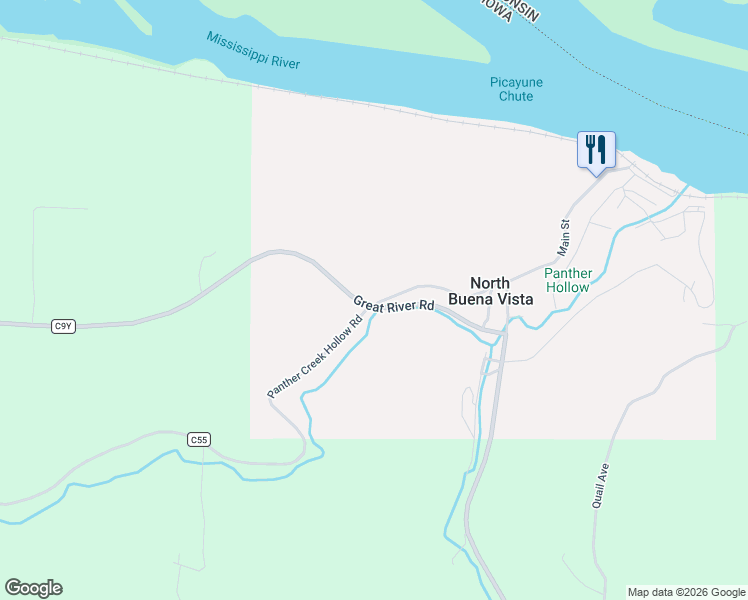 map of restaurants, bars, coffee shops, grocery stores, and more near 501 Walnut Street in North Buena Vista