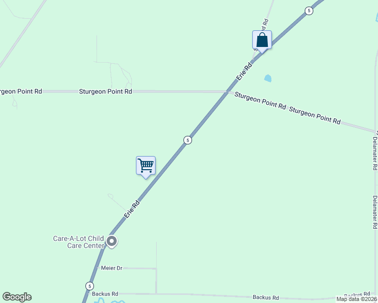 map of restaurants, bars, coffee shops, grocery stores, and more near 7579 Erie Road in Derby