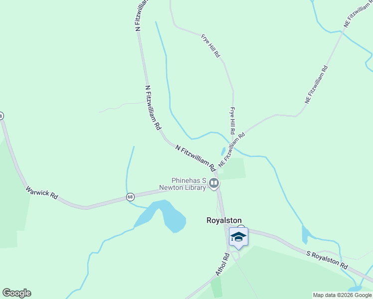 map of restaurants, bars, coffee shops, grocery stores, and more near 10 North Fitzwilliam Road in Royalston