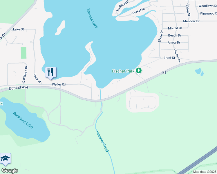map of restaurants, bars, coffee shops, grocery stores, and more near 30610 Durand Avenue in Burlington