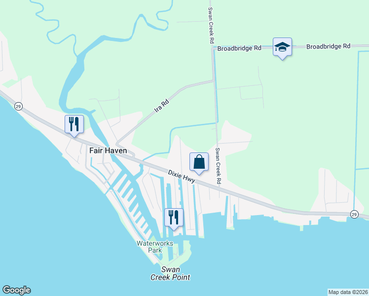 map of restaurants, bars, coffee shops, grocery stores, and more near 7421 Harmony Drive in St. Clair County