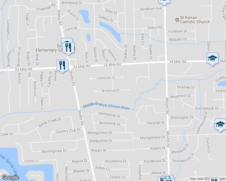 map of restaurants, bars, coffee shops, grocery stores, and more near 52601 Arthur Avenue in Shelby charter Township