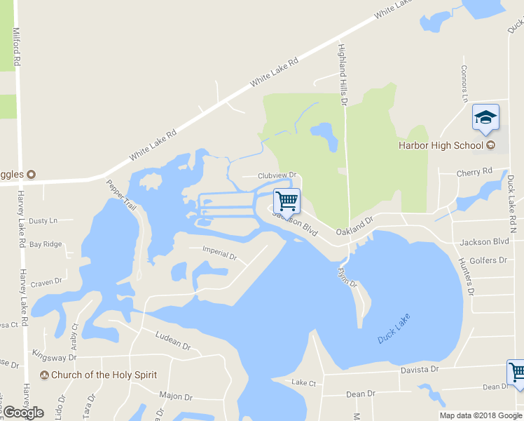 map of restaurants, bars, coffee shops, grocery stores, and more near 1912 Jackson Boulevard in Highland Charter Township