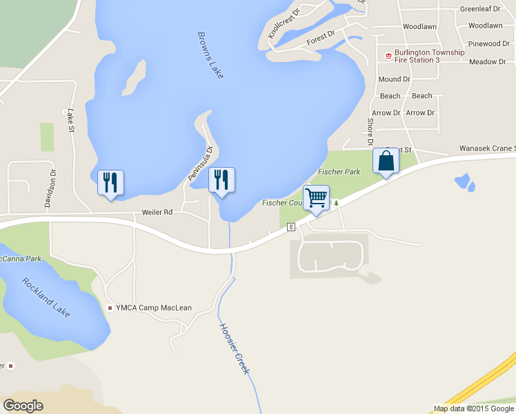 map of restaurants, bars, coffee shops, grocery stores, and more near 30610 Durand Avenue in Burlington