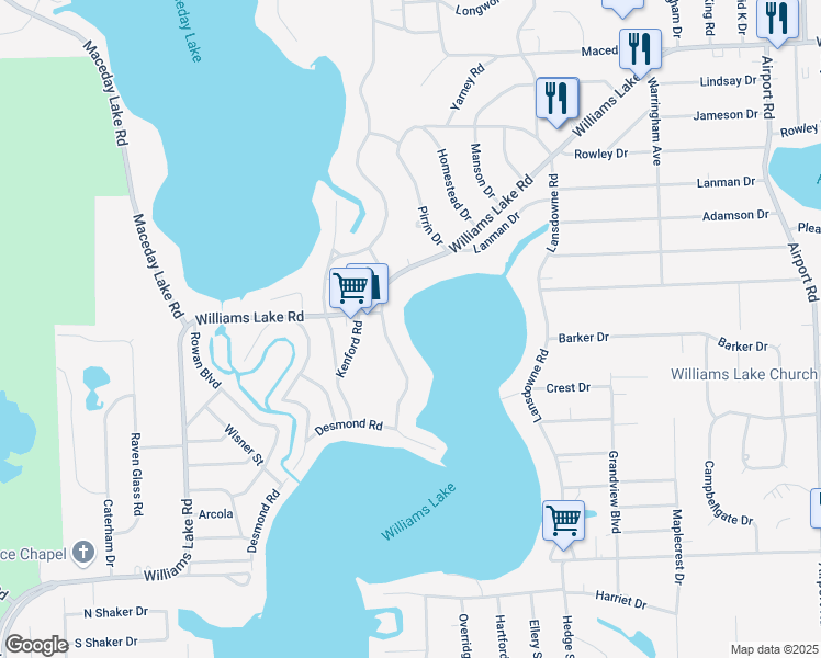 map of restaurants, bars, coffee shops, grocery stores, and more near 2984 Orange Grove Road in Waterford Township