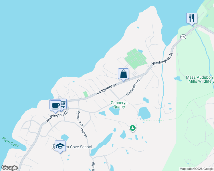 map of restaurants, bars, coffee shops, grocery stores, and more near 3 Nikolane Way in Gloucester