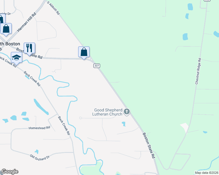 map of restaurants, bars, coffee shops, grocery stores, and more near 7516 Boston State Road in Hamburg