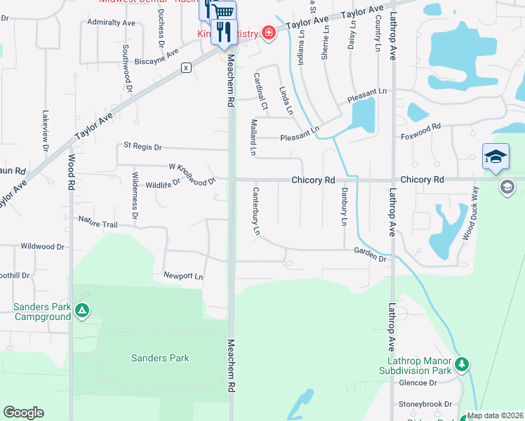 map of restaurants, bars, coffee shops, grocery stores, and more near 4309 Canterbury Lane in Mount Pleasant