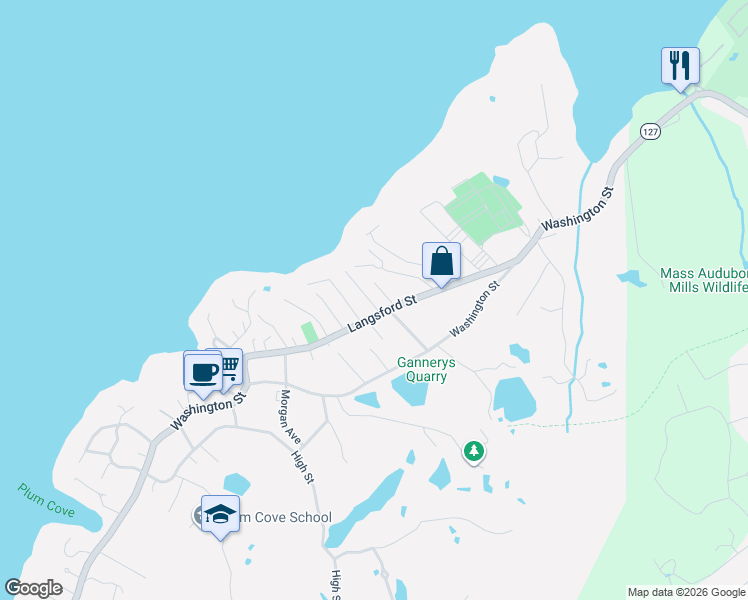 map of restaurants, bars, coffee shops, grocery stores, and more near 3 Nikolane Way in Gloucester