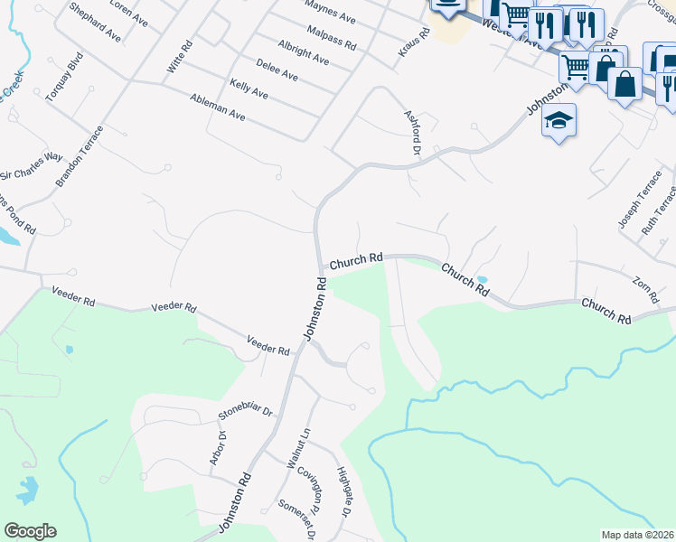 map of restaurants, bars, coffee shops, grocery stores, and more near 190 Church Road in Albany