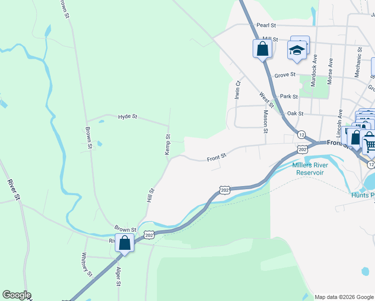 map of restaurants, bars, coffee shops, grocery stores, and more near 425 Front Street in Winchendon