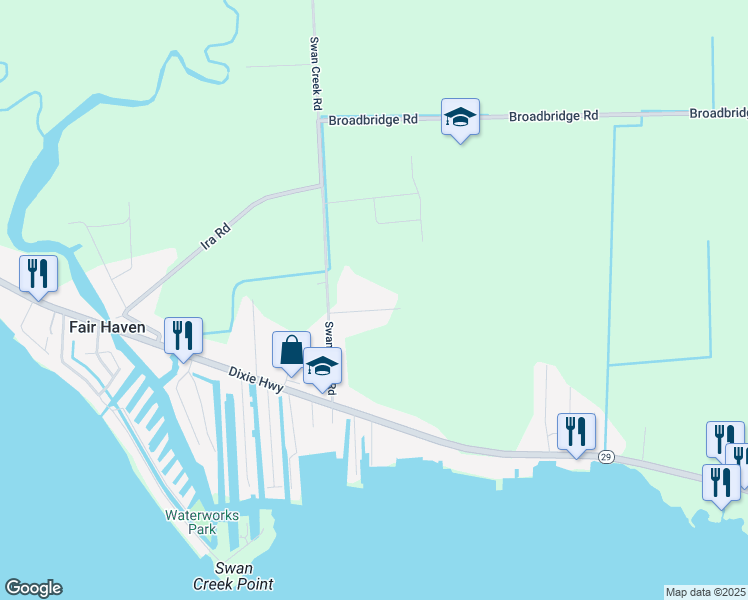 map of restaurants, bars, coffee shops, grocery stores, and more near 8390 Swan Court in St. Clair County